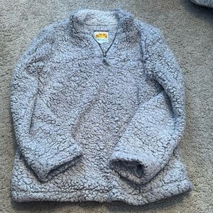 Kids Fluffy Sherpa Quarter Zip Up